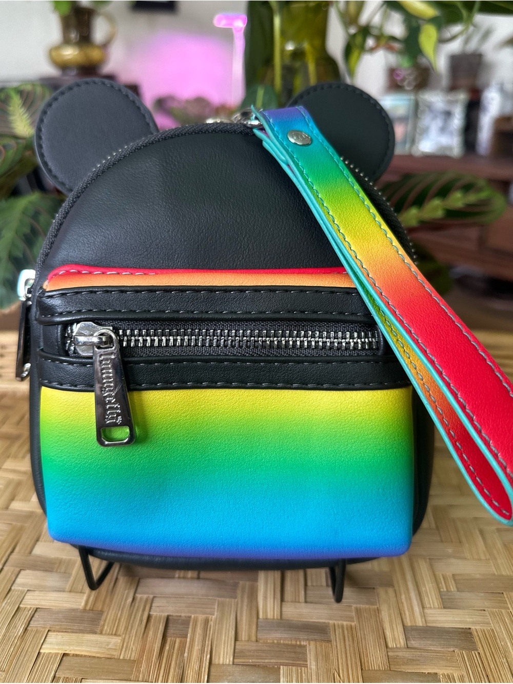 Disney Parks x Loungefly Mickey Mouse Rainbow Mini Wristlet Bag